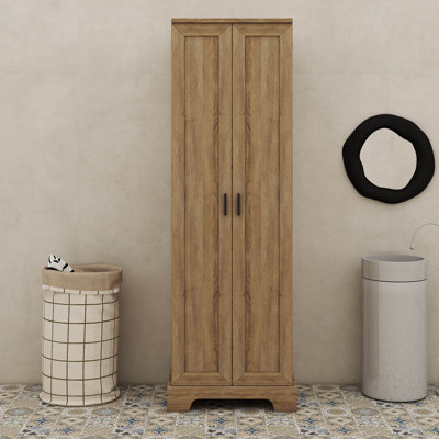 Armoire de rangement polyvalente à 2 portes pour bureau de salle de bain avec tablettes réglables