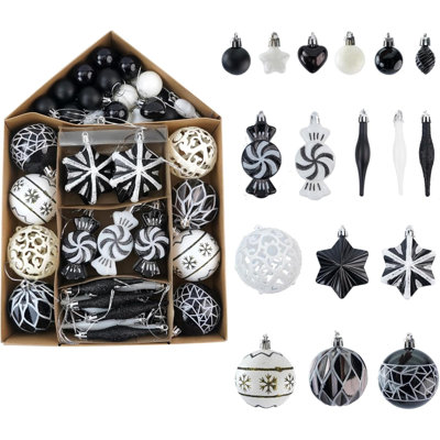 73 pièces de boules de Noël, ensemble de décoration d'arbre, boules de Noël, décorations suspendues incassables pour arbre de Noël