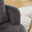 Fauteuil d'appoint pivotant en chenille de 33,8 po de largeur avec appui-tête réglable et anneau décoratif en bois-133582538