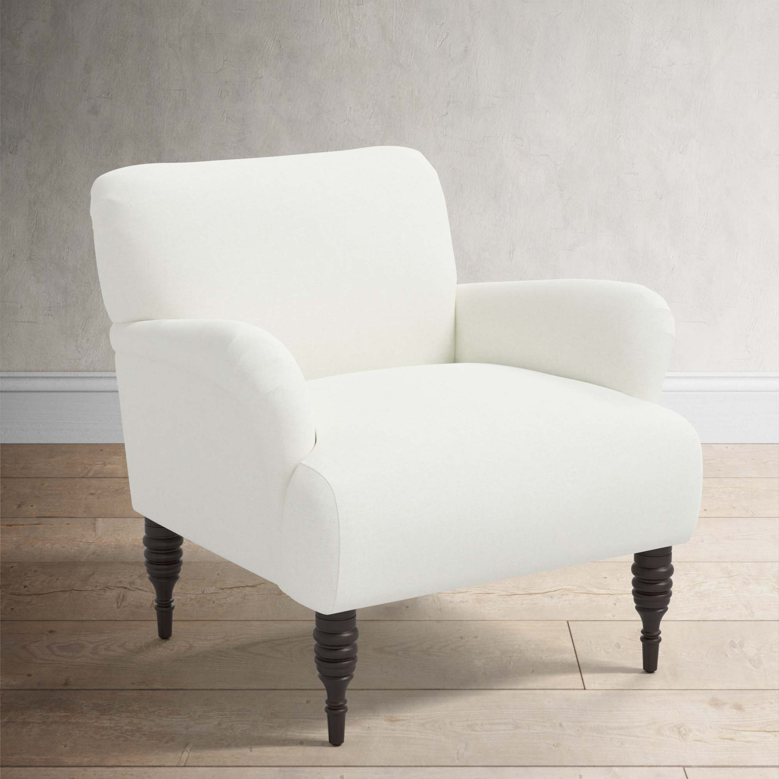 Allura Upholstered Armchair, Zuma White Textured Linen