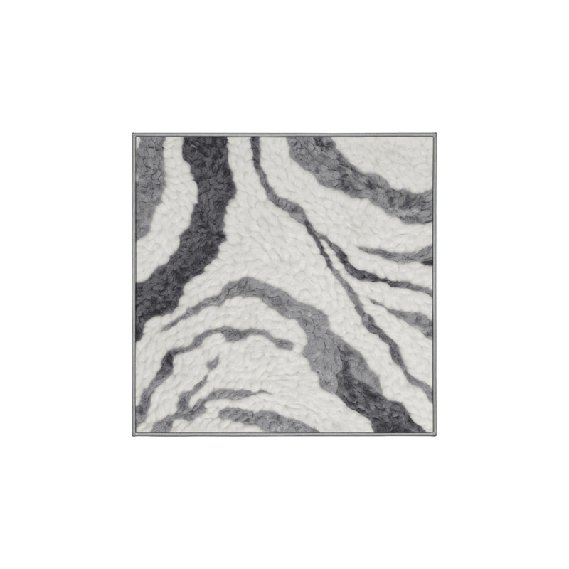 Tapis gris lavable à la machine, Carré 5 pi