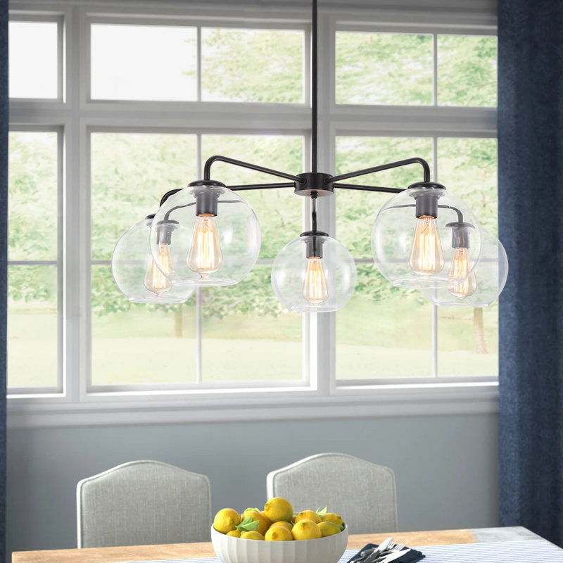 Filkins 5-Light Sputnik Chandelier, Black