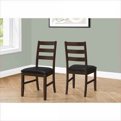 Ensemble de 2 chaises d'appoint élégantes en similicuir et en bois massif