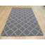 Blue Flat Weave Wool Stepped Diamond Lattice Geometric Modern Contemporary Carpet Rug-1923581364