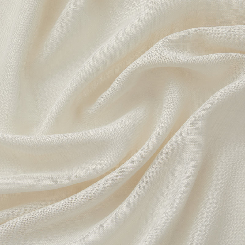 Aleksander Faux Linen Semi Sheer Grommet Curtain Pair, 54" W x 54" L, Cream