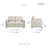 Boskovice Modern & Contemporary 2-Piece Living Room Set with Textured Fabric Upholstery, Natural Solid Wood Legs & Superior High-Density Foam over Pocket Coils Comfort