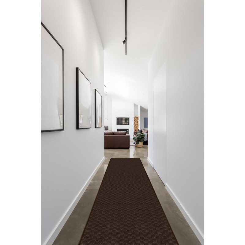 Tapis brun touffeté Esther, Tapis de couloir 2 pi x 12 pi