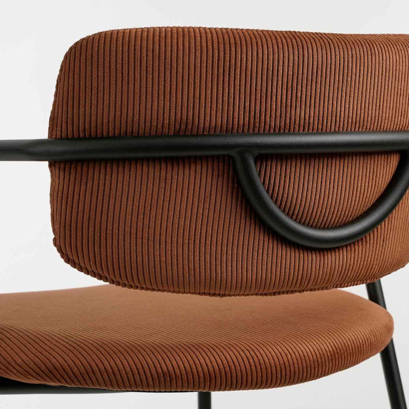 Manzanola Upholstered Counter Stool with Metal Frame, Brown