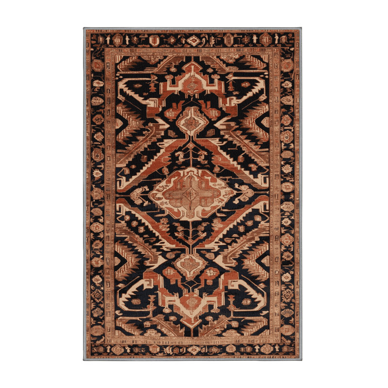 Tapis brun lavable à la machine, Rectangulaire 2 pi x 3 pi