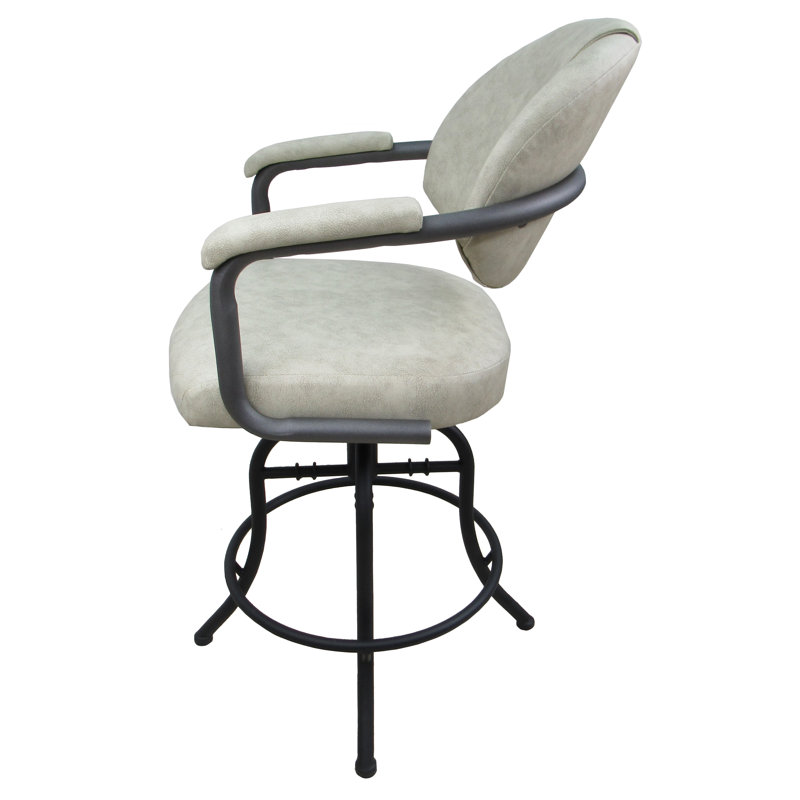 Siyao Swivel Upholstered Counter Stool with Metal Frame, Innova Albaster, Counter Stool (26" Seat Height)