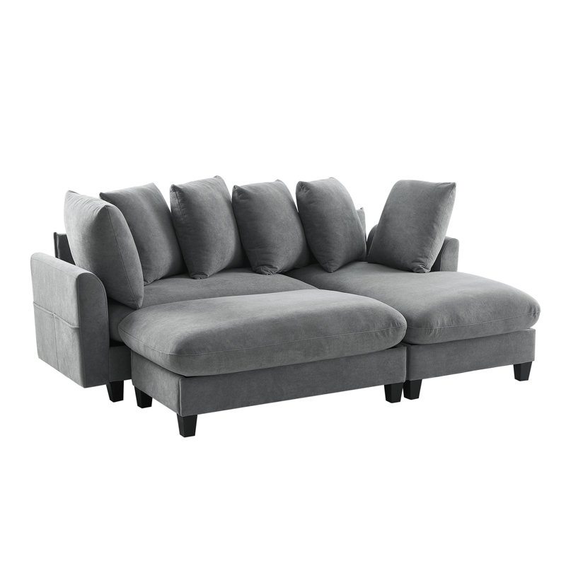 Canapé modulaire en L de 83 po avec canapé L 83 po, Gris chenille