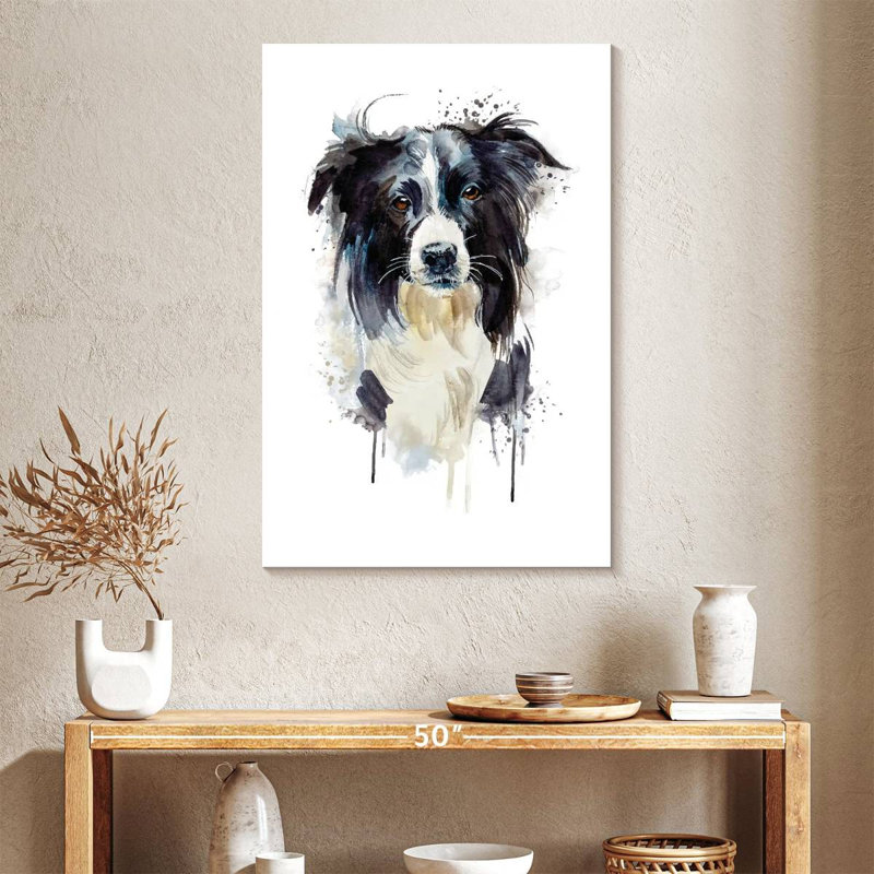 Border Collie Dog Splash, H 39 po x l 26 po