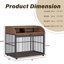 Mobilier de grande cage pour grand chien moyen avec roues verrouillables-1114572357