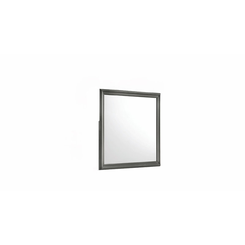 Miroir de style moderne Blaze en bois et en métal, Gris métallisé