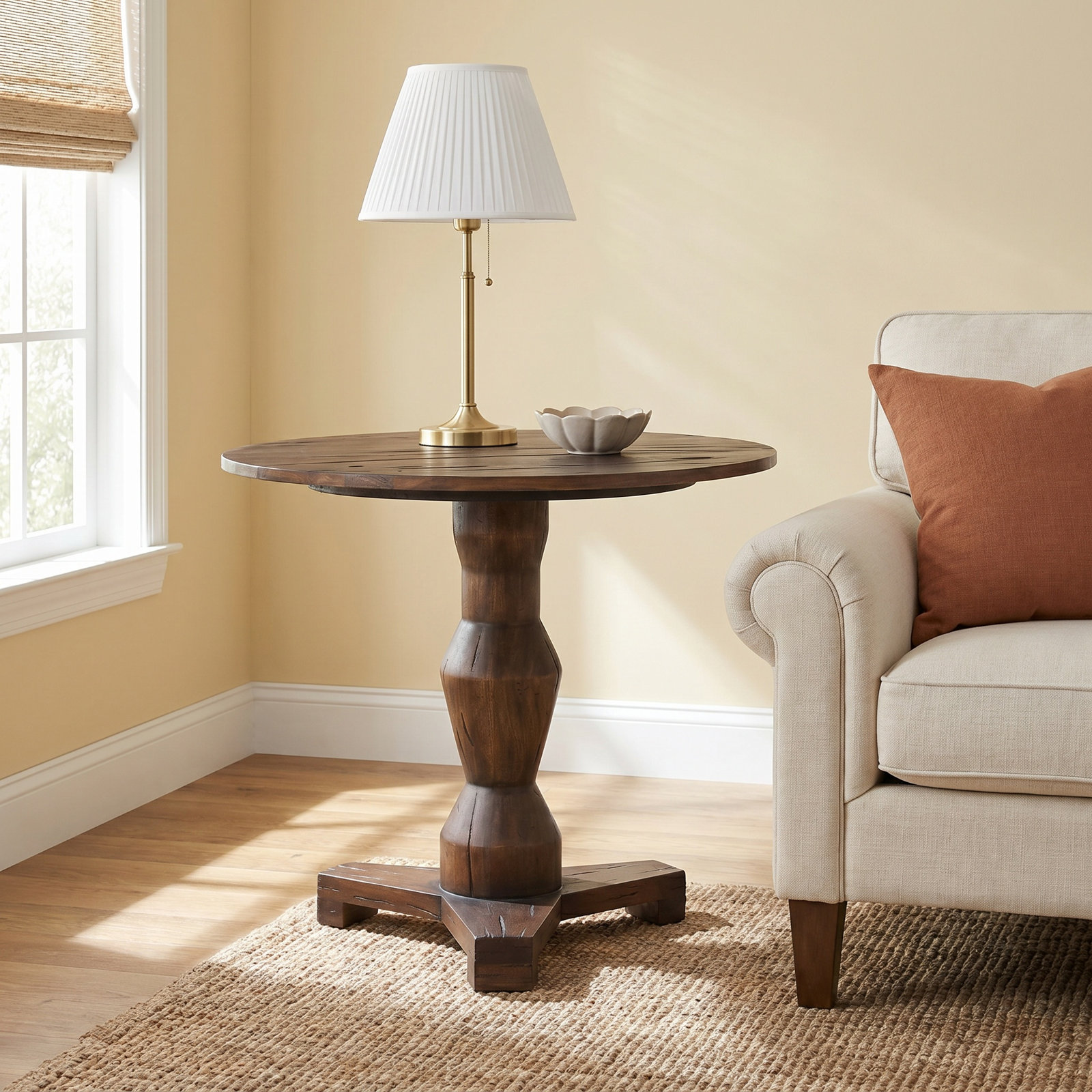 Naiesha Large End Table-Antique Belgium Bleach, Brown