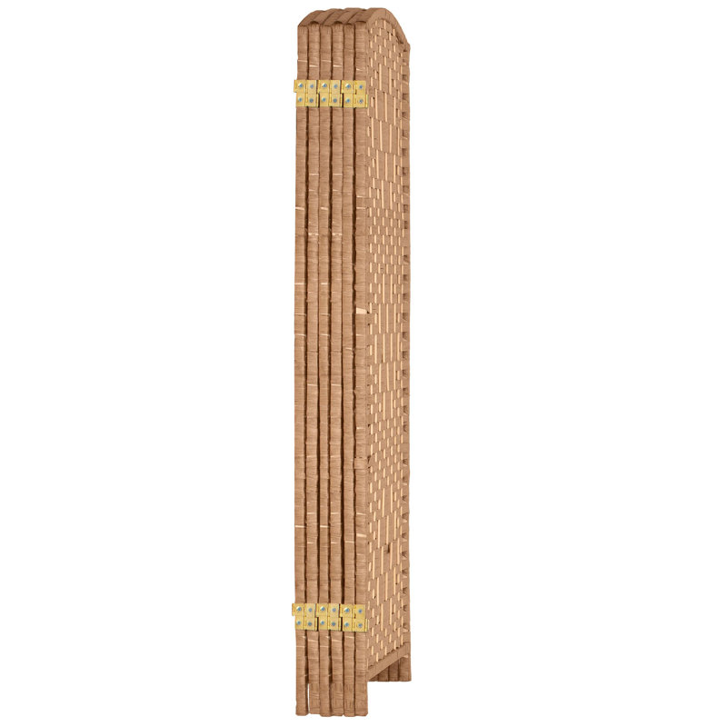 2 Ft. Tall Diamond Weave Fiber Room Divider - Dark Mocha - 8 Panel, 6, Natural, 3 ft