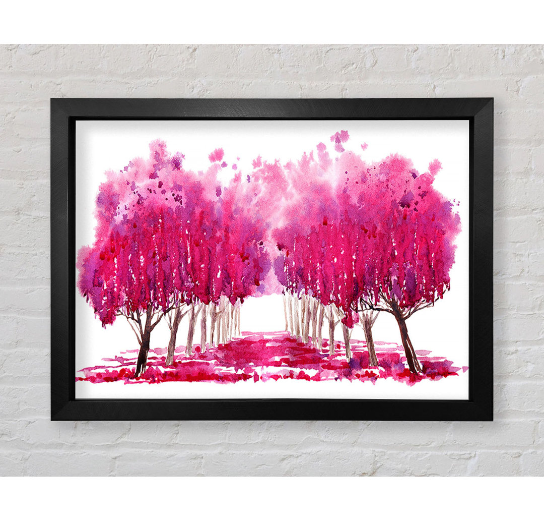 Pink Tree Walk - Einzelner Bilderrahmen Kunstdrucke