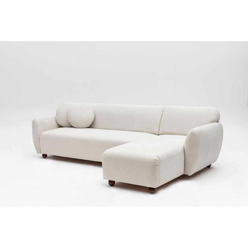 Beily 3 Seater Corner Sofa, Right Hand Facing, White