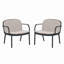Fauteuil club d'extérieur en PP, structure avec coussin, ensemble de 2