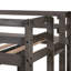Lit superposé en bois gris antique avec maisonnette, lit simple au-dessus d'un lit double et barrières de sécurité, construction robuste en bois de pin, maisonnette de charge maximale de 400 / 600lbs en gris, taille double, construction, capacité de 400lbs / 600lbs