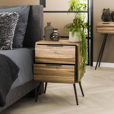45cm W Steel Bedside Table