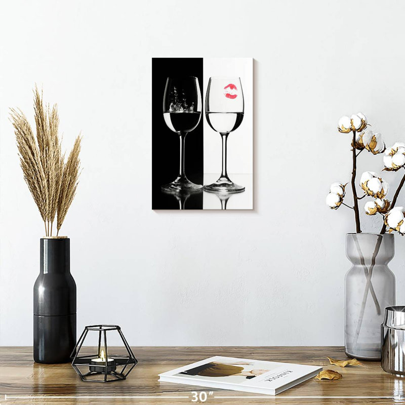 Yarlin Black And White Wine, 12" H x 8" W