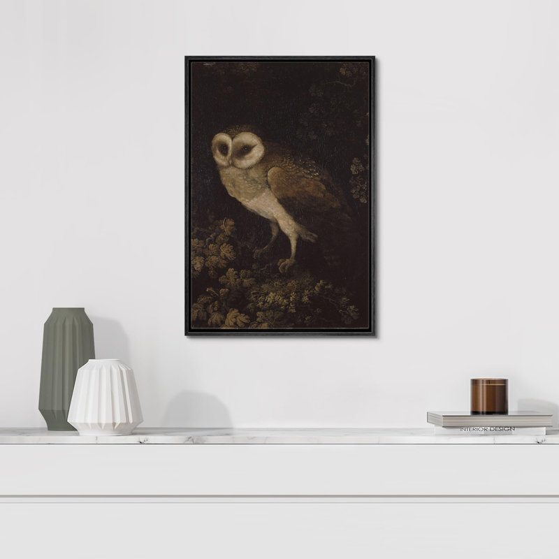 Oiseau, animaux sauvages, hibou, décor de ferme, animaux de la nature rustique, art moderne, décor douillet encadré sur toile