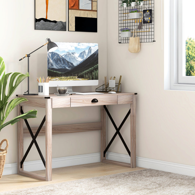 Meuble-lavabo de 44 po de style rustique avec rangement pour une belle surface de travail de 44 po pour améliorer la productivité
