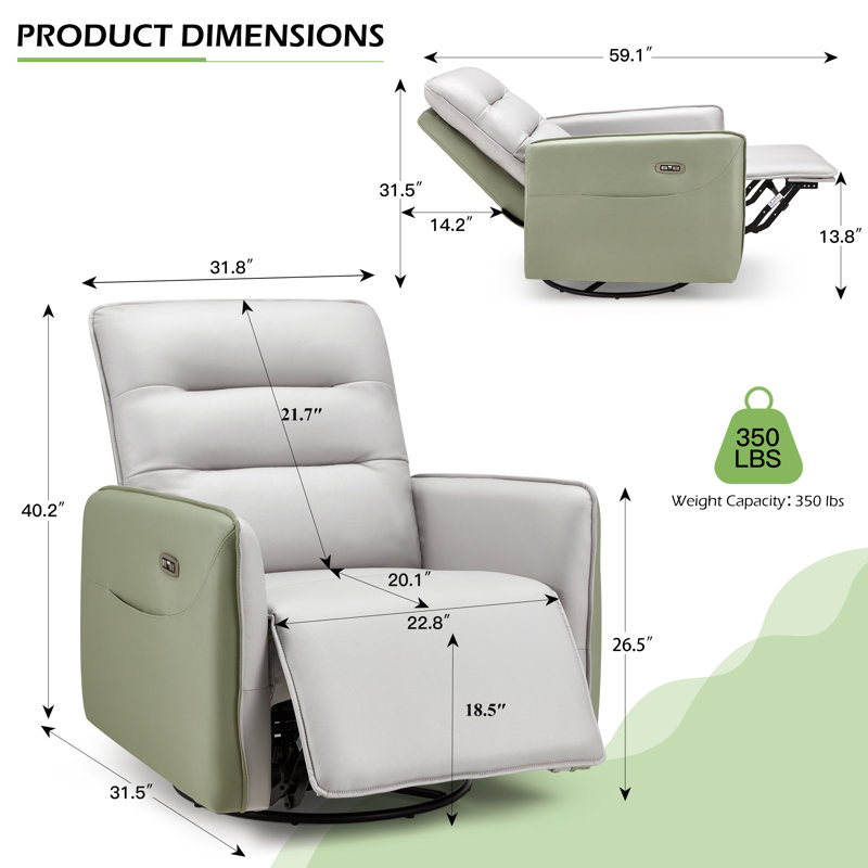Fauteuil de massage inclinable électrique, Microfibre grise