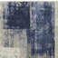Blue Green And Ivory Abstract Power Loom Distressed Runner Rug