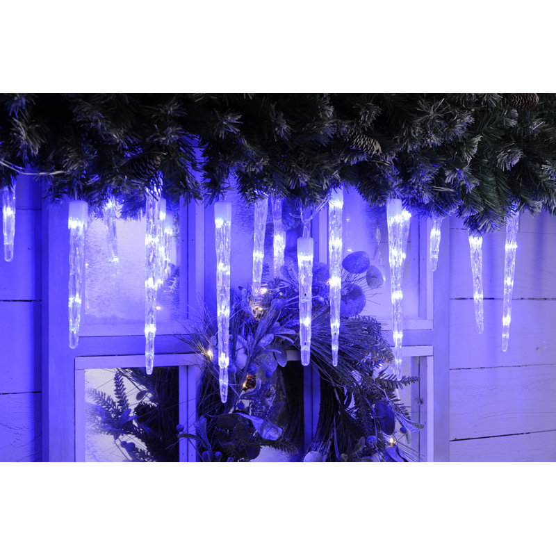 LED Indoor / Outdoor Icicle Lights, White/Blue