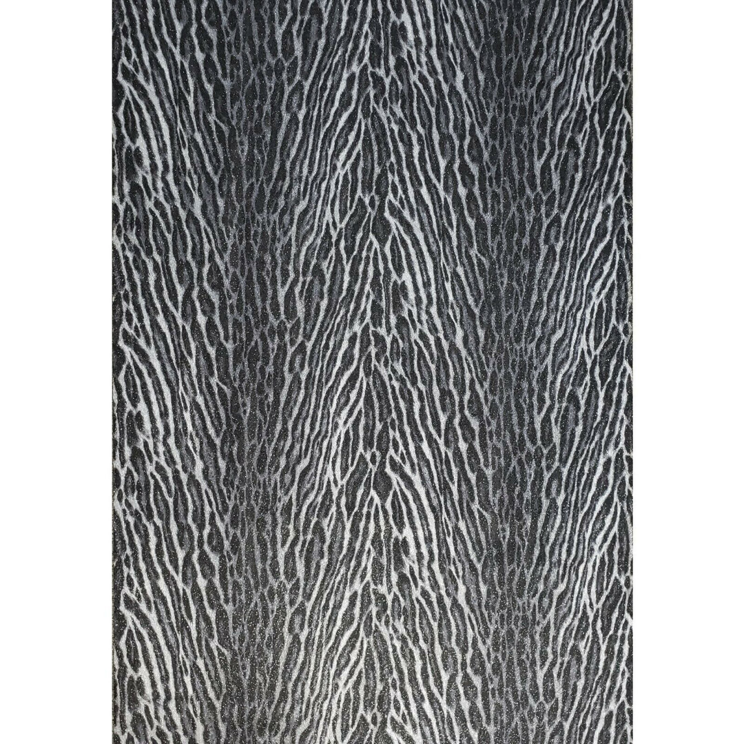 Tiger Faux Animal Waves Skin Fur Textured Wallpaper Roll Everly Quinn