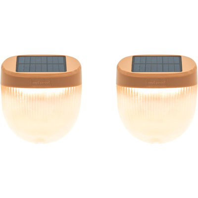 Add ons Rippled Outdoor Waterproof Solar Powered Integrated LED Deck Light Pack (Set of 2)