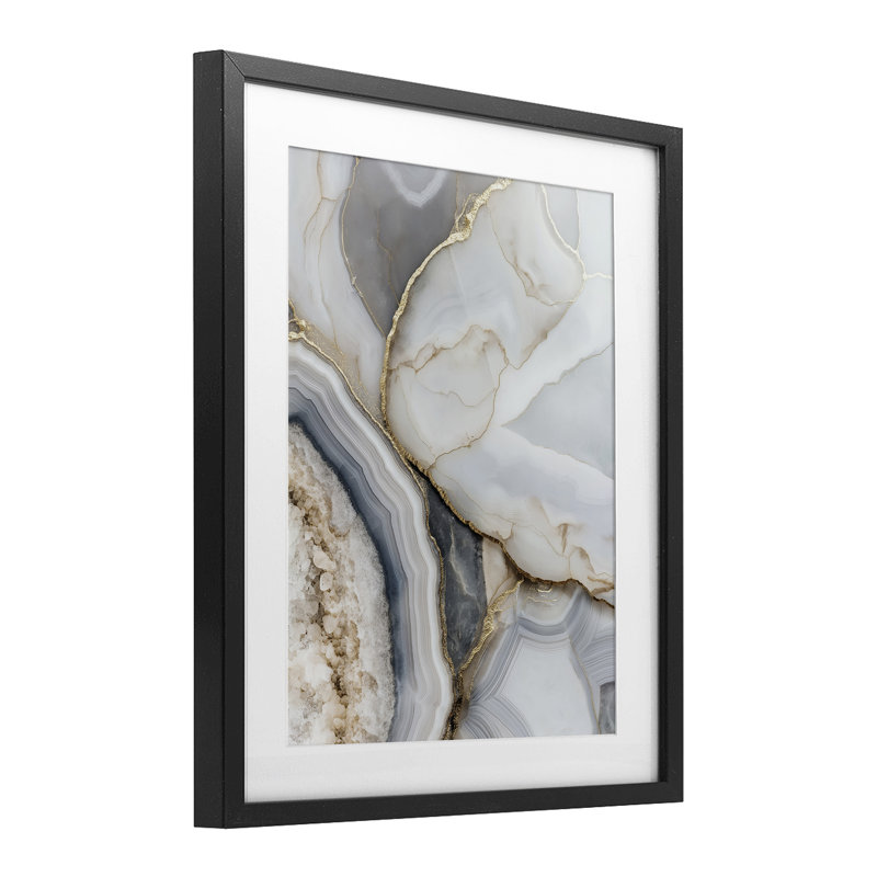 «Mineral Elegance», reproduction de granit encadrée sous verre, design par Svetlana Aleynikova, H 21 po x l 17 po