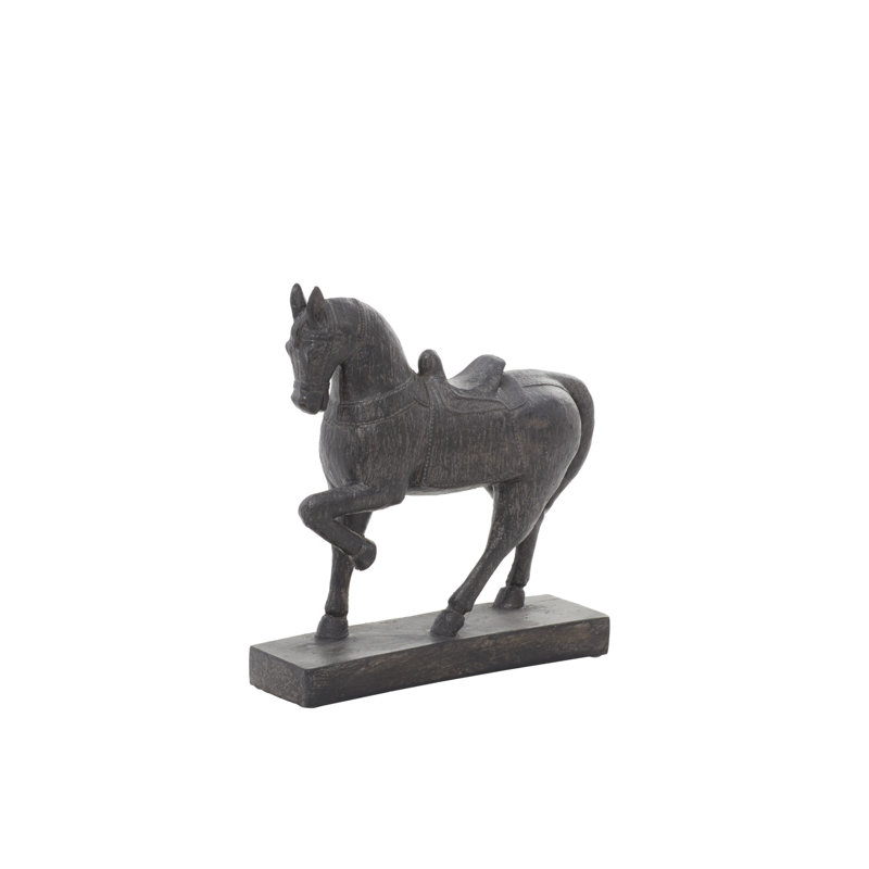 Sculpture cheval polystone brun