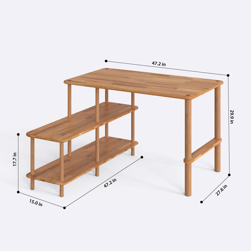 Lewis Corner Solid Wood Workstation for Small Spaces – Stylish & Functional, 29.9'' H x 47.2'' W x 27.6'' D