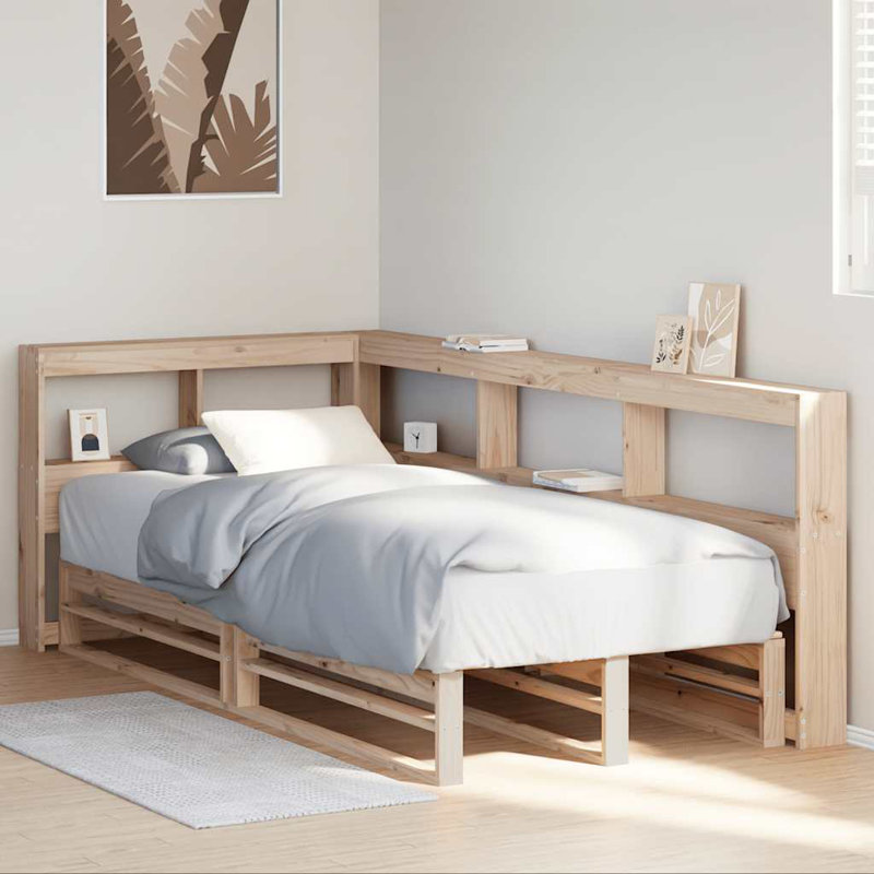Solid Wood Storage Bed, Brown, Small Single (2'6)