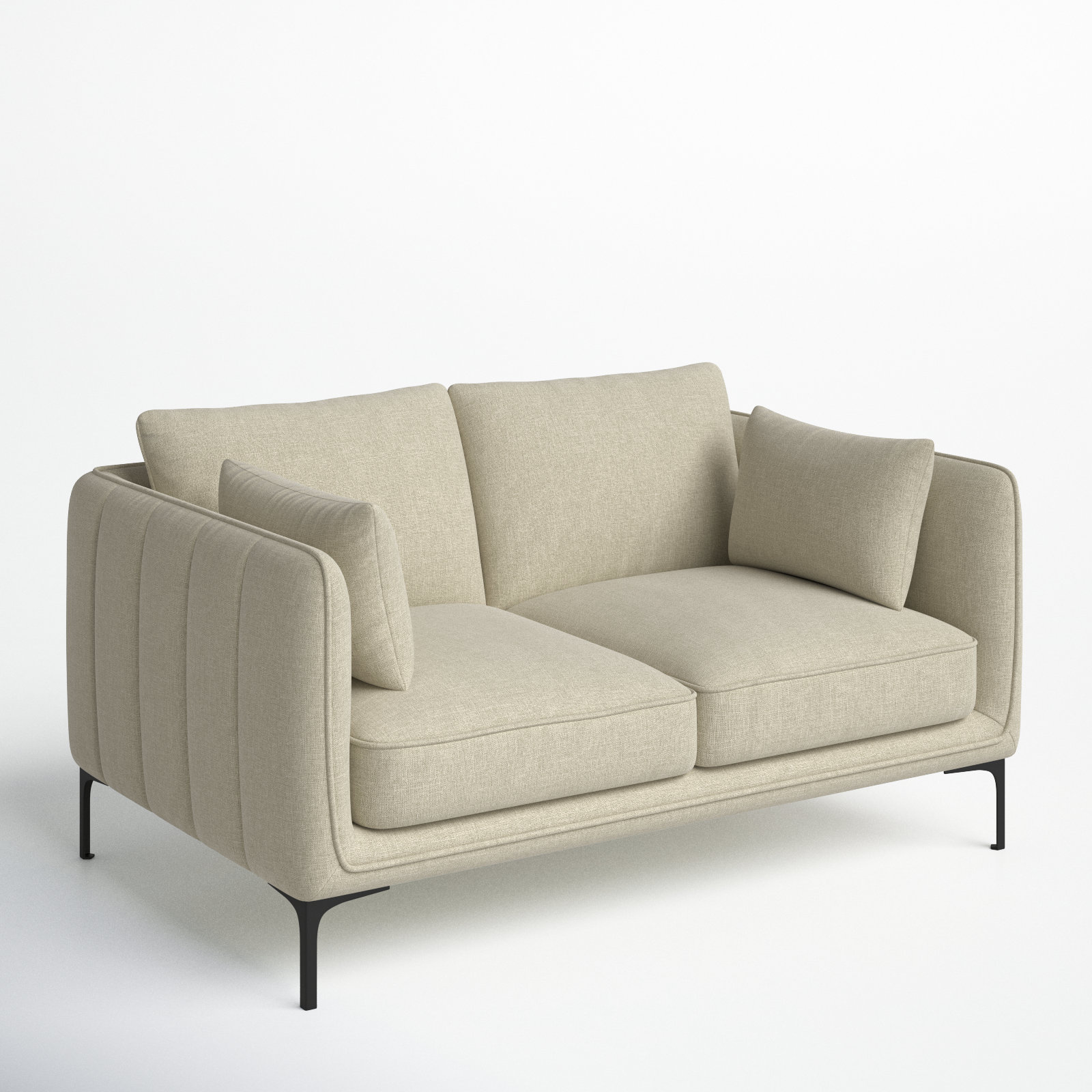 Rae 60'' Upholstered Loveseat, Effie Linen Performance Linen