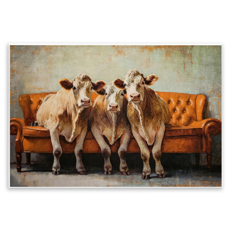 Plaque murale «Cows Just Chillin '» par Tina LeCour, H 13 po x l 19 po