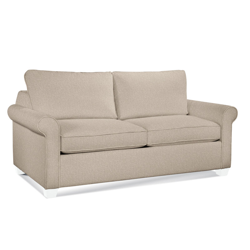Park Lane Upholstered 58'' Sofa, Frost White Finish, Eggshell Crypton Performance; 0884-93