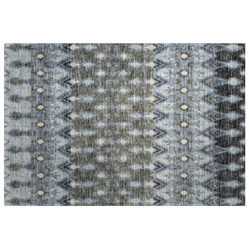 Premium Machine Washable Dream Shag ADS72 Tribal Rug, 2'6" x 3'10", Moody