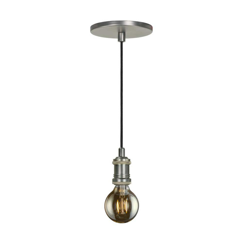 Luminaire suspendu pour une seule ampoule 1 lumières Parthenia, Nickel antique