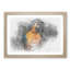 Blue and Yellow Macaw Parrot in Abstract - Picture Frame Drawing Print-55687071-55687074