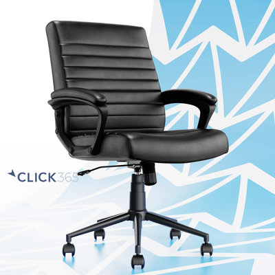 Chaise de bureau ergonomique à dossier moyen avec coutures matelassées et clic-clac Click325 Transform
