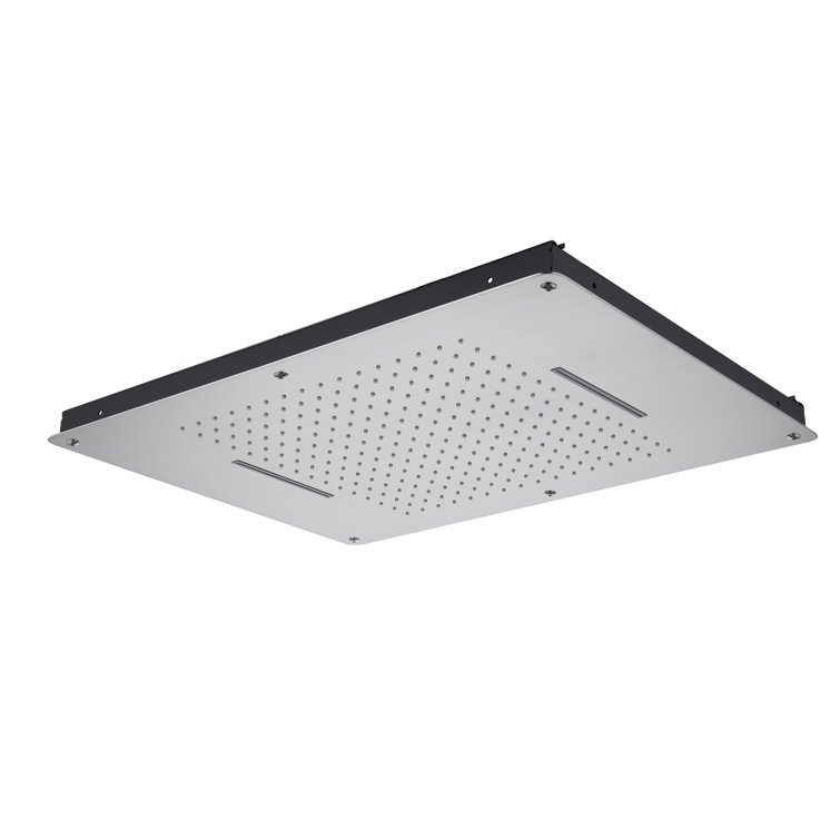 2-Spray Patterns With 2.5 GPM 24.8 In. Ceiling Mount Fixed Shower Head In Brushed Nickel