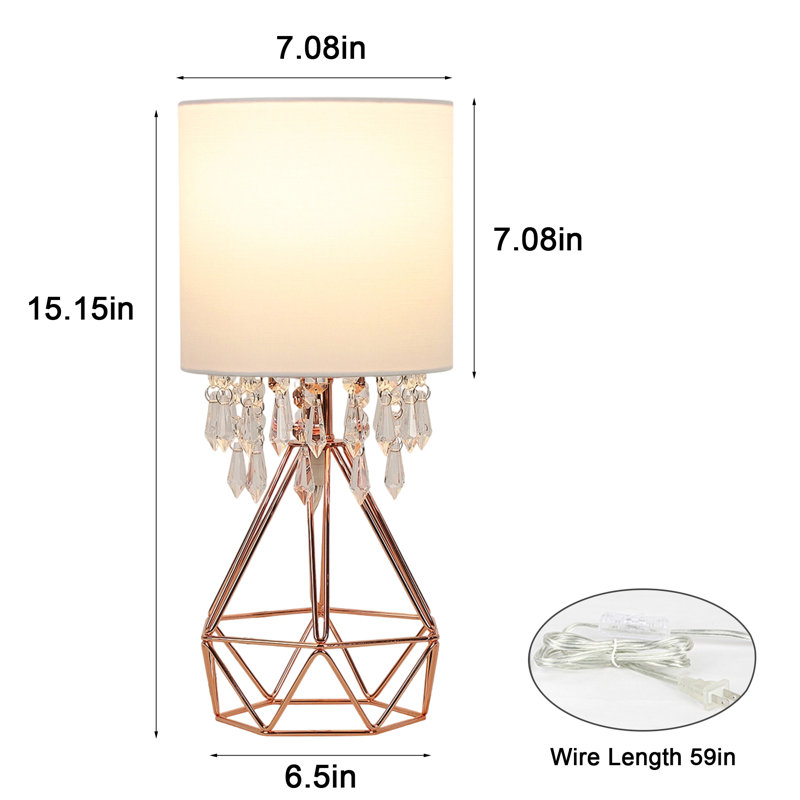 22.8”table Lamp With Crystal