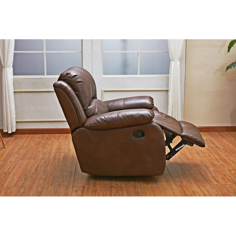 Gira Faux Leather Recliner, Brown Faux Leather