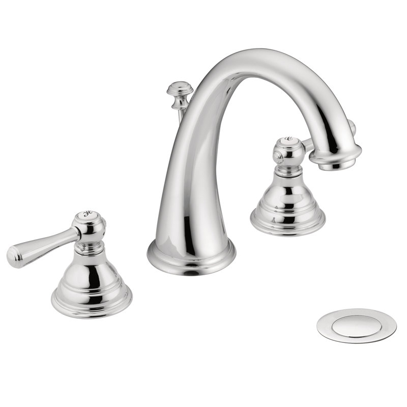 Ensemble de garniture de robinet de salle de bain à deux poignées Moen Kingsley, valve requise, Bronze antique