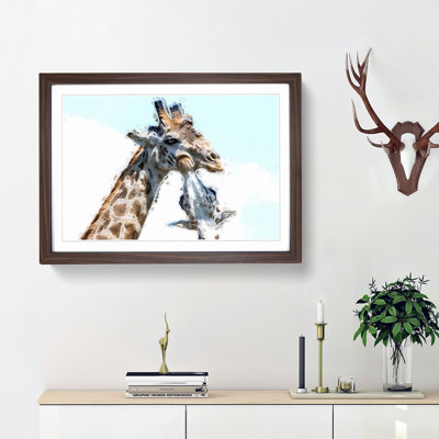 Giraffe with Calf - Picture Frame Painting Print
