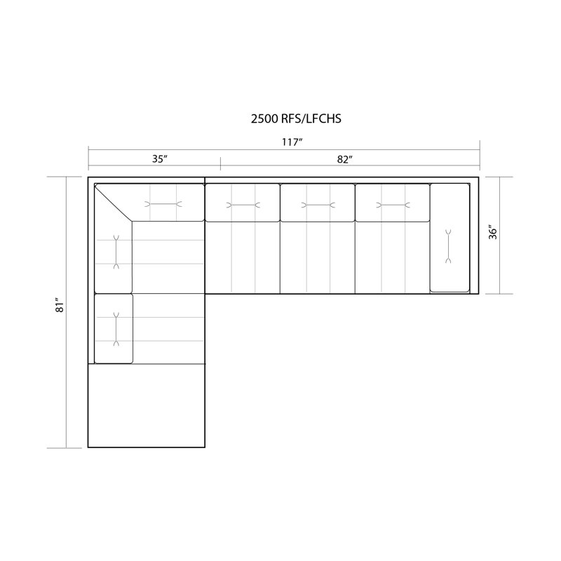 Canapé modulaire en L 2 de 2500 pièces faisant face à gauche, Polyester gris Jitterbug